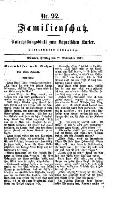 Familienschatz (Bayerischer Kurier) Freitag 17. November 1871