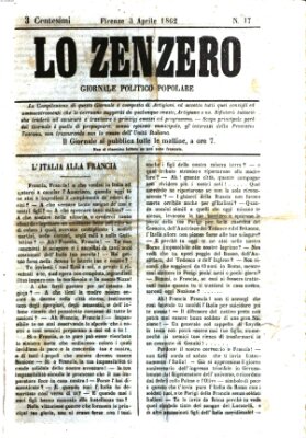 Lo Zenzero Donnerstag 3. April 1862