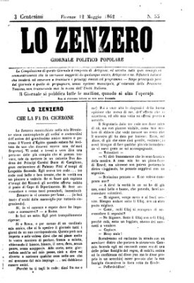 Lo Zenzero Montag 12. Mai 1862