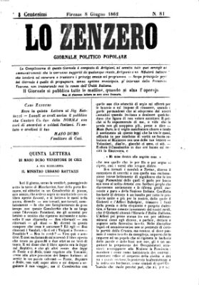 Lo Zenzero Sonntag 8. Juni 1862