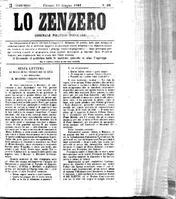 Lo Zenzero Sonntag 15. Juni 1862