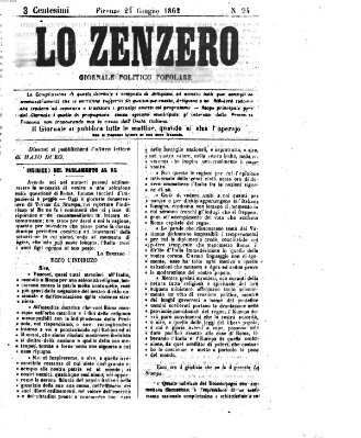 Lo Zenzero Samstag 21. Juni 1862