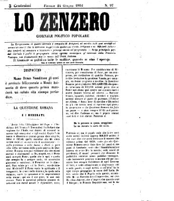 Lo Zenzero Dienstag 24. Juni 1862