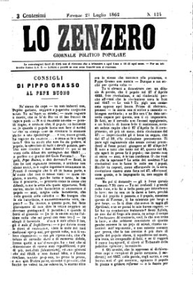 Lo Zenzero Montag 21. Juli 1862