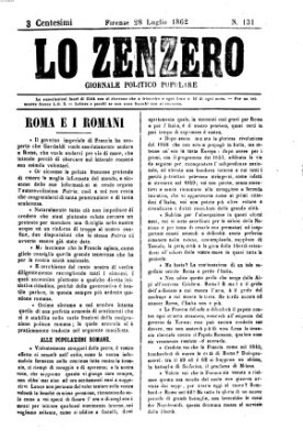 Lo Zenzero Montag 28. Juli 1862