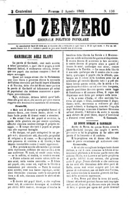 Lo Zenzero Samstag 2. August 1862