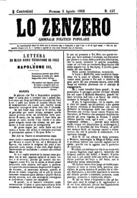 Lo Zenzero Sonntag 3. August 1862