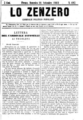 Lo Zenzero Sonntag 28. September 1862