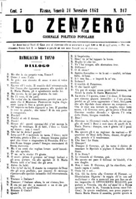 Lo Zenzero Freitag 21. November 1862