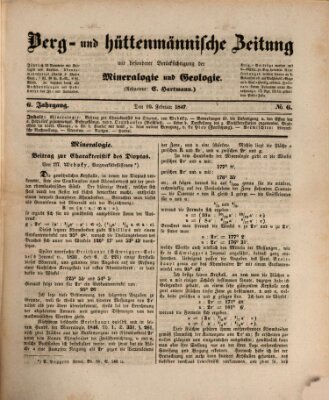 Berg- und hüttenmännische Zeitung Mittwoch 10. Februar 1847