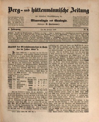 Berg- und hüttenmännische Zeitung Mittwoch 24. Februar 1847