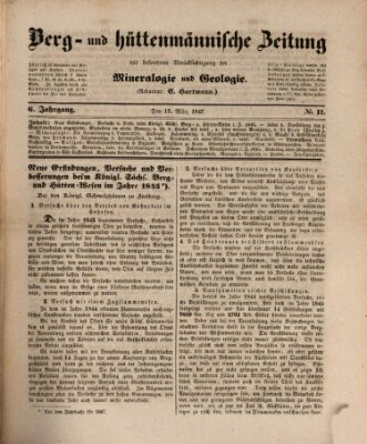 Berg- und hüttenmännische Zeitung Mittwoch 17. März 1847