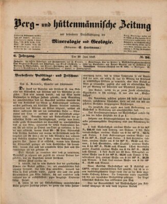 Berg- und hüttenmännische Zeitung Mittwoch 30. Juni 1847