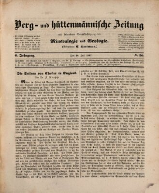 Berg- und hüttenmännische Zeitung Mittwoch 28. Juli 1847