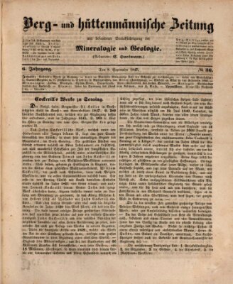 Berg- und hüttenmännische Zeitung Mittwoch 8. September 1847