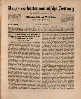 Berg- und hüttenmännische Zeitung Mittwoch 22. Dezember 1847