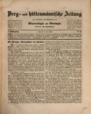 Berg- und hüttenmännische Zeitung Mittwoch 12. Januar 1848