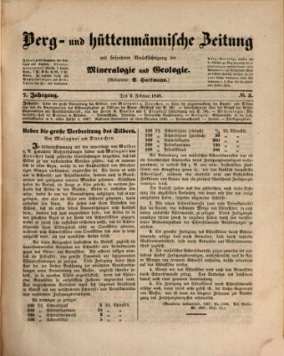 Berg- und hüttenmännische Zeitung Mittwoch 2. Februar 1848