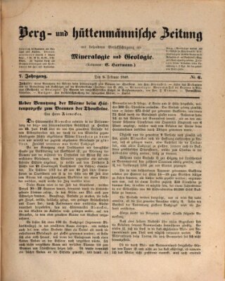 Berg- und hüttenmännische Zeitung Mittwoch 9. Februar 1848