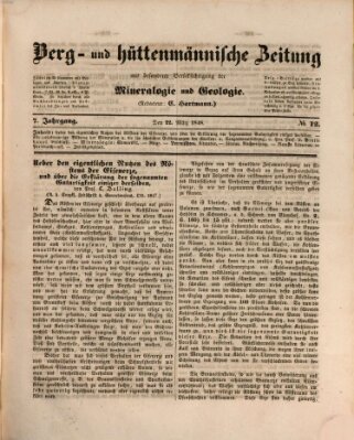 Berg- und hüttenmännische Zeitung Mittwoch 22. März 1848