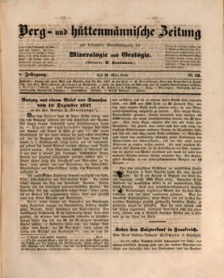 Berg- und hüttenmännische Zeitung Mittwoch 29. März 1848