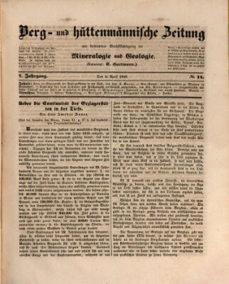 Berg- und hüttenmännische Zeitung Mittwoch 5. April 1848