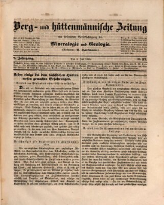 Berg- und hüttenmännische Zeitung Mittwoch 5. Juli 1848