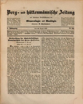 Berg- und hüttenmännische Zeitung Mittwoch 23. August 1848