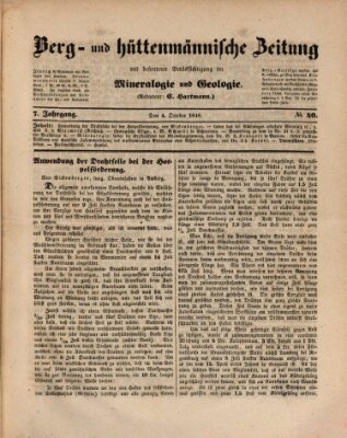 Berg- und hüttenmännische Zeitung Mittwoch 4. Oktober 1848