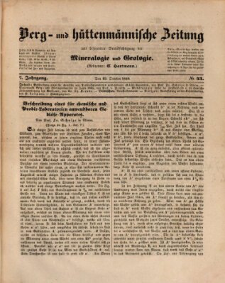 Berg- und hüttenmännische Zeitung Mittwoch 25. Oktober 1848