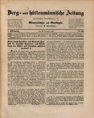 Berg- und hüttenmännische Zeitung Mittwoch 27. Dezember 1848