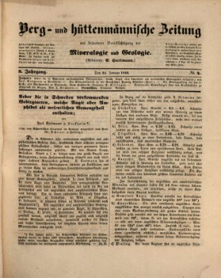 Berg- und hüttenmännische Zeitung Mittwoch 24. Januar 1849