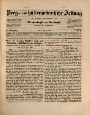 Berg- und hüttenmännische Zeitung Mittwoch 7. Februar 1849