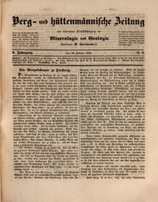 Berg- und hüttenmännische Zeitung Mittwoch 28. Februar 1849