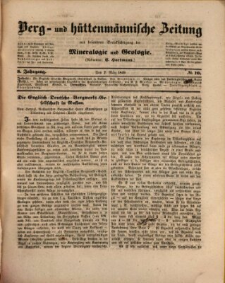 Berg- und hüttenmännische Zeitung Mittwoch 7. März 1849