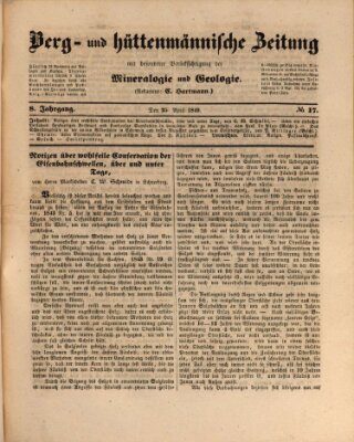 Berg- und hüttenmännische Zeitung Mittwoch 25. April 1849