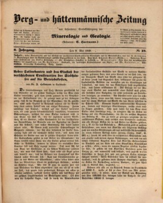 Berg- und hüttenmännische Zeitung Mittwoch 9. Mai 1849