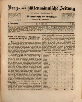 Berg- und hüttenmännische Zeitung Mittwoch 23. Mai 1849