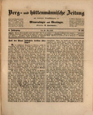 Berg- und hüttenmännische Zeitung Mittwoch 30. Mai 1849