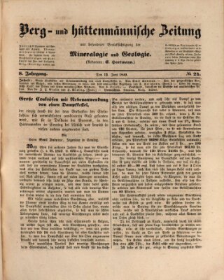 Berg- und hüttenmännische Zeitung Mittwoch 13. Juni 1849