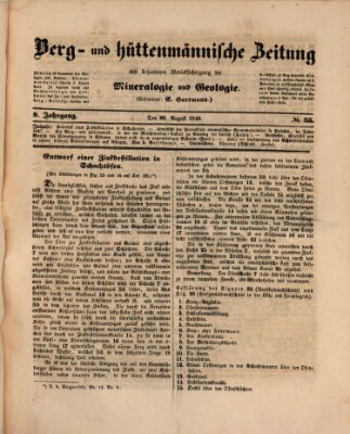 Berg- und hüttenmännische Zeitung Mittwoch 29. August 1849