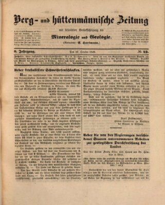 Berg- und hüttenmännische Zeitung Mittwoch 17. Oktober 1849