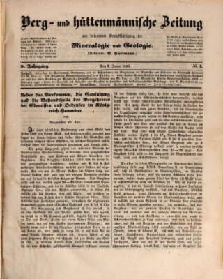 Berg- und hüttenmännische Zeitung Mittwoch 2. Januar 1850