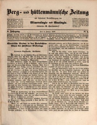 Berg- und hüttenmännische Zeitung Mittwoch 9. Januar 1850