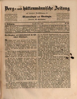 Berg- und hüttenmännische Zeitung Mittwoch 13. März 1850