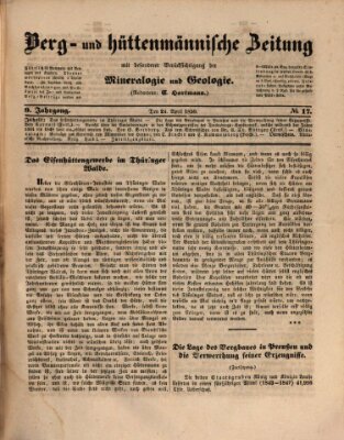 Berg- und hüttenmännische Zeitung Mittwoch 24. April 1850