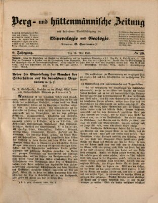 Berg- und hüttenmännische Zeitung Mittwoch 15. Mai 1850