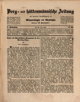 Berg- und hüttenmännische Zeitung Mittwoch 24. Juli 1850