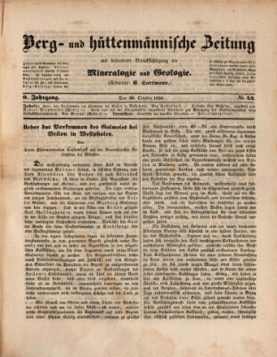 Berg- und hüttenmännische Zeitung Mittwoch 30. Oktober 1850