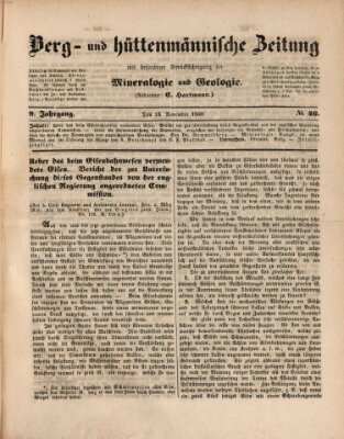 Berg- und hüttenmännische Zeitung Mittwoch 13. November 1850